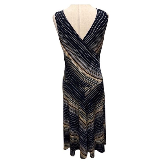 BCBGMaxazria Dress Womens Medium Blue Ruched Wrap Midi Stretch - Picture 4 of 9